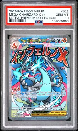 2025 Pokemon ENG Mega Charizard X ex MEP EN #023 Ultra-Premium Collection PSA 10 - Image 1