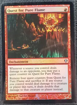 MTG Magic The Gathering- Quest for Pure Flame Zendikar Foil - Image 1