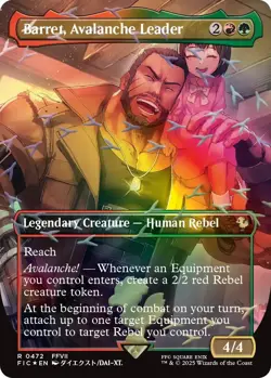 Barret, Avalanche Leader (Borderless) (Chocobo Track Foil) Rare Commander: FI... - Image 1