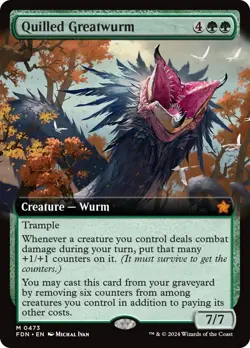 Quilled Greatwurm (Extended Art) [Foundations] Near Mint - Image 1