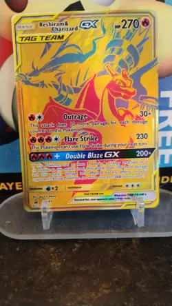 RESHIRAM & CHARIZARD GX Black Star Promo POKEMON Tag Team Trading Card SM247 - Image 1