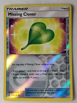 REVERSE HOLO Missing Clover 129/156 VLP / NM - Ultra Prism Pokemon Card - Image 1