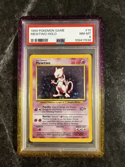 1999 Pokemon Base Set Mewtwo Holo 10/102 1st Edition PSA Graded WOTC - Image 1
