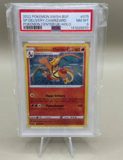 Pokemon TCG Special Delivery Charizard SWSH Promo Holo SWSH075 PSA 8 Eng - Image 1