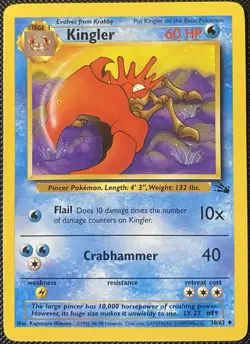Kingler 38/62 Fossil Regular - Pokemon Card - Image 1