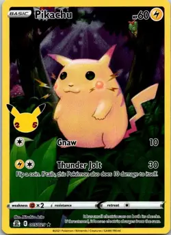 Pikachu 005/025 Holo Rare Celebrations Pokemon Near Mint Print Lines - Image 1