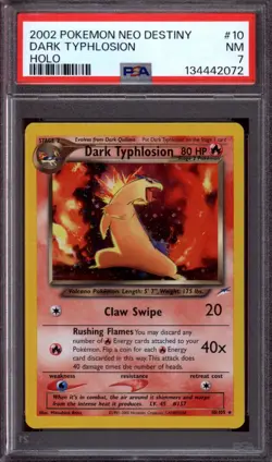 2002 POKEMON NEO DESTINY #10 DARK TYPHLOSION HOLO PSA 7 - Image 1