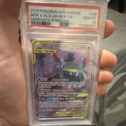 Muk & Alolan Muk GX Full Art 196/214 Unbroken Bonds Ultra Rare Holo PSA 10 - Image 1