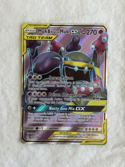 Muk & Alolan Muk GX 196/214 Full Art Ultra Rare Unbroken Bonds NM Holo - Image 1