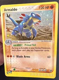 Armaldo 1/100 2003 EX Sandstorm Pokemon Card e-Series Holo Rare - Mp - Image 2
