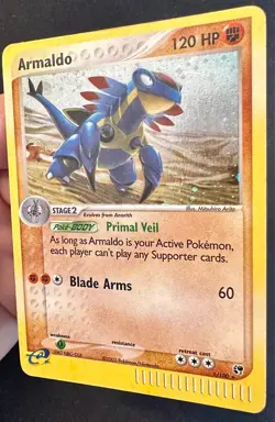 Armaldo 1/100 2003 EX Sandstorm Pokemon Card e-Series Holo Rare - Mp - Image 3
