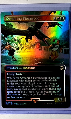MTG Magic the Gathering REX Jurassic Park World Foil #19 Swooping Pteranodon LP - Image 1