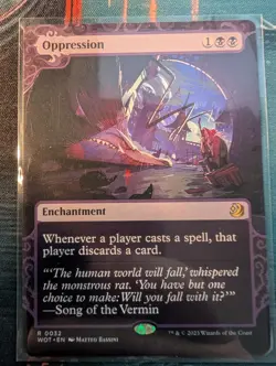 Oppression 32 Rare Wilds of Eldraine: Enchanting Tales Magic: The Gathering LP - Image 1