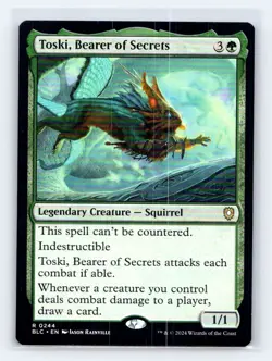Toski, Bearer of Secrets 244 Rare Commander: Bloomburrow Magic: The Gathering NM - Image 1
