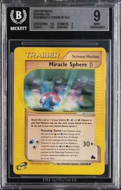 2003 POKEMON SKYRIDGE #130 MIRACLE SPHERE B-REVERSE FOIL BGS 9 - Image 1