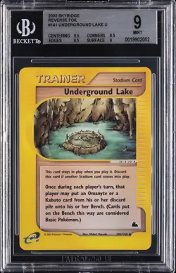 2003 POKEMON SKYRIDGE #141 UNDERGROUND LAKE-REVERSE FOIL BGS 9 - Image 1