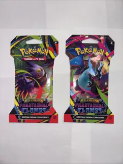 Pokemon TCG Mega Evolution Phantasmal Flames Sleeved Booster Pack Lot Of 2 - Image 1