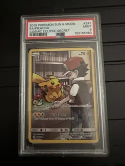 Pokemon 2019 Sun and Moon Cosmic Eclipse Pikachu SCR #241 PSA 9 - Image 1