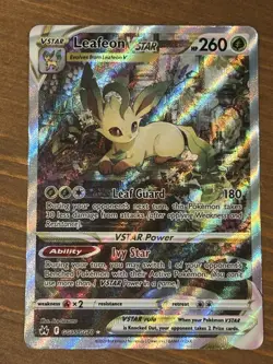 Leafeon VSTAR GG35/GG70 Holo VSTAR Rare Crown Zenith Galarian Gallery Pokemon NM - Image 1