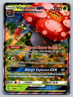 Pokemon TCG Pokemon Vileplume GX Ultra Rare Holo - Image 1