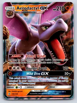 Aerodactyl GX 106/236 Holo GX Rare Unified Minds Pokemon Near Mint - Image 1