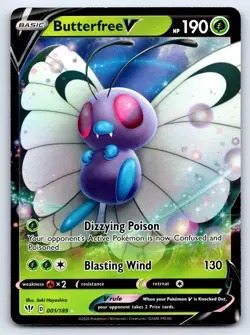 Butterfree V 001/189 Holo V Rare Darkness Ablaze Pokemon Near Mint - Image 1