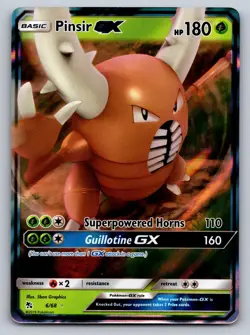 Pinsir GX 6/68 Holo GX Rare Hidden Fates Pokemon Near Mint - Image 1