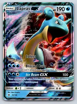 Lapras GX 35/149 Holo Ultra Rare SM Base Set Pokemon Near Mint - Image 1