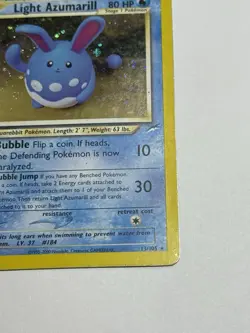 Pokemon TCG Light Azumarill Holo Rare Unlimited Card 13/105 Neo Destiny - Image 4
