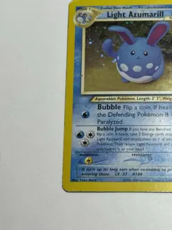 Pokemon TCG Light Azumarill Holo Rare Unlimited Card 13/105 Neo Destiny - Image 5