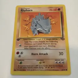 1999 Pokemon Rhyhorn Jungle 1st Edition 61/64 MP - Image 1