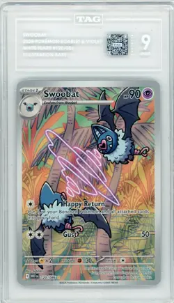 2025 Pokemon White Flare Swoobat TAG 9 #120/086 Illustration Rare IR - Image 1
