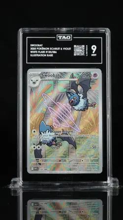 2025 Pokemon White Flare Swoobat TAG 9 #120/086 Illustration Rare IR - Image 4