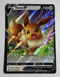 EEVEE V - SWSH065 - Pokemon TCG (Eevee Stamped) Promo Battle Academy 2022 LP - Image 1