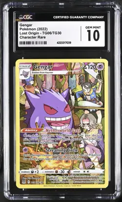 Pokemon Gengar Lost Origin TG06/TG30 Trainer Gallery Full Art CGC 10 Gem Mint - Image 1