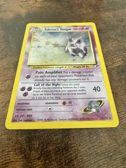 Pokemon Gym Heroes Unlimited Sabrina's Gengar Holo Card 14/132 - Image 3