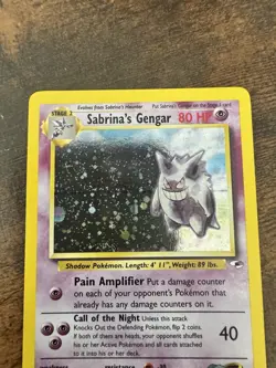Pokemon Gym Heroes Unlimited Sabrina's Gengar Holo Card 14/132 - Image 4