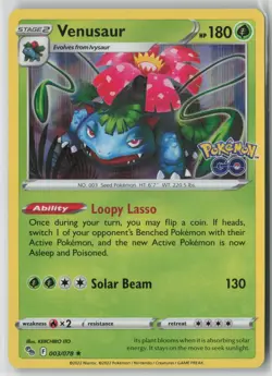 Venusaur 003/078 Holo Rare Pokemon GO Pokemon Near Mint - Image 1