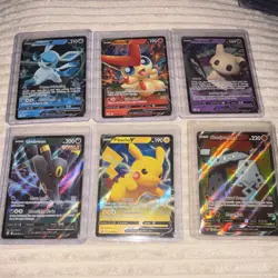 Pokemon TCG V holo/full art 6-card lot - Glaceon Victini Mimikyu Umbreon - Image 1