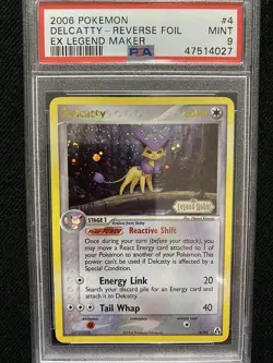 2006 Pokemon EX Legend Maker Delcatty Reverse Foil 4/92 PSA 9 Mint - Image 1