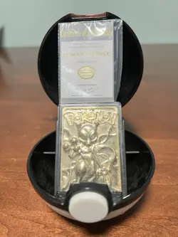 1999 Pokemon Burger King Limited Edition 23K Gold Plated Mewtwo Card - Image 1