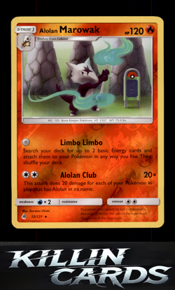 Reverse Holofoil Alolan Marowak 12/131 Pokemon Rare SM - Forbidden Light Card NM - Image 1