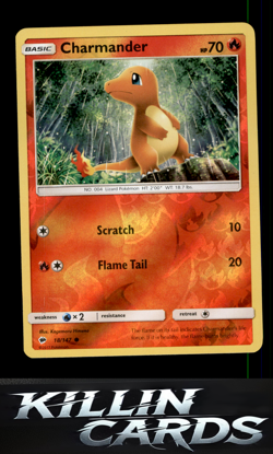Reverse Holofoil Charmander 18/147 Pokemon Common SM - Burning Shadows Card NM - Image 1