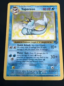 1999 Jungle Vintage Pokemon 2 Card Lot: Holo Vaporeon 12/64 & Kangaskhan 5/64 - Image 4