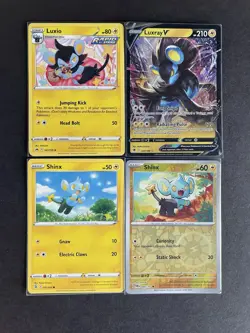 Luxray V Astral Radiance + Luxio + Shinx (x2/1RevHOLO) 4-card Pokemon lot - PWE - Image 1