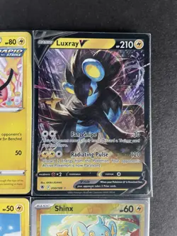 Luxray V Astral Radiance + Luxio + Shinx (x2/1RevHOLO) 4-card Pokemon lot - PWE - Image 3