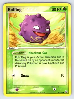 Koffing 61/109 2004 EX Team Rocket Returns Pokemon Card TCG Nintendo Common VLP - Image 1