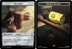 10 Token Cards - TREASURE / ENERGY RESERVE - Universes Beyond: Fallout - MTG FTG - Image 1
