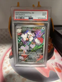 Pokemon TCG Maushold Illustration Rare Card 226/193 Sv02: Paldea Evolved PSA 9 - Image 1