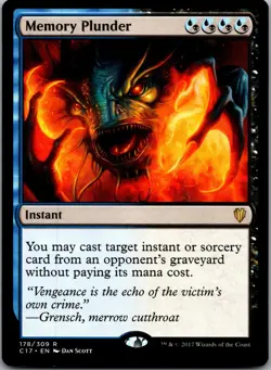 Memory Plunder 178 Rare Commander 2017 Magic: The Gathering Lightly Played - Image 1